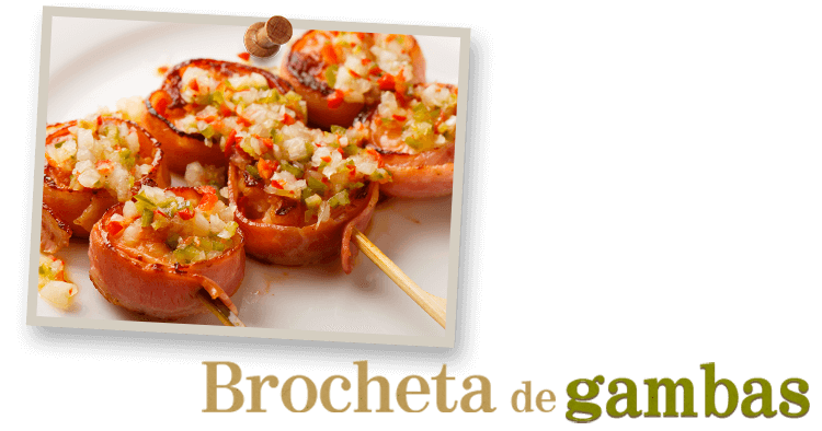 brocheta de gambas